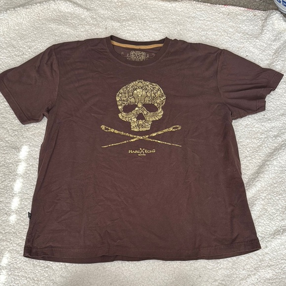 Marc Ecko Brown Skull Graphic Short Sleeve Tee - Picture 1 of 5